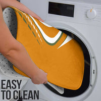 Cyprus Bathroom Set with Orange White Abstract Streak Design and Flag Emblem - Wonder Print Shop