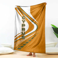 Cyprus Blanket with Orange White Abstract Streak Design and Flag Emblem - Wonder Print Shop