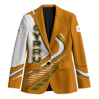 Cyprus Blazer with Orange White Abstract Streak Design and Flag Emblem - Wonder Print Shop