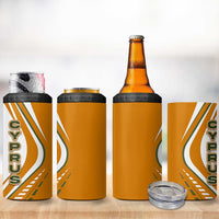 Cyprus 4 in 1 Can Cooler Tumbler with Orange White Abstract Streak Design and Flag Emblem - Wonder Print Shop