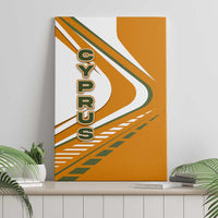 Cyprus Canvas Wall Art with Orange White Abstract Streak Design and Flag Emblem - Wonder Print Shop