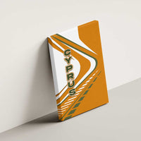 Cyprus Canvas Wall Art with Orange White Abstract Streak Design and Flag Emblem - Wonder Print Shop