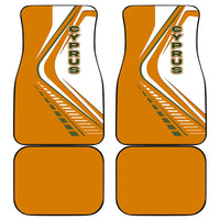 Cyprus Car Mats with Orange White Abstract Streak Design and Flag Emblem - Wonder Print Shop