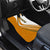 Cyprus Car Mats with Orange White Abstract Streak Design and Flag Emblem - Wonder Print Shop