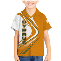 Cyprus Family Matching Mermaid Dress and Hawaiian Shirt with Orange White Abstract Streak Design and Flag Emblem - Wonder Print Shop