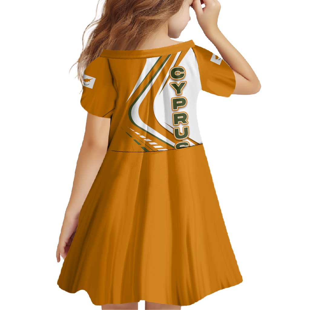 Cyprus Family Matching Off Shoulder Maxi Dress and Hawaiian Shirt with Orange White Abstract Streak Design and Flag Emblem - Wonder Print Shop