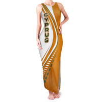 Cyprus Family Matching Tank Maxi Dress and Hawaiian Shirt with Orange White Abstract Streak Design and Flag Emblem - Wonder Print Shop