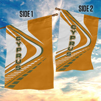 Cyprus Garden Flag with Orange White Abstract Streak Design and Flag Emblem - Wonder Print Shop