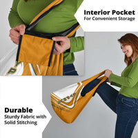 Cyprus Grocery Bag with Orange White Abstract Streak Design and Flag Emblem - Wonder Print Shop