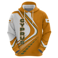 Cyprus Hoodie with Orange White Abstract Streak Design and Flag Emblem - Wonder Print Shop