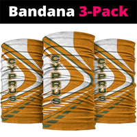 Cyprus Neck Gaiter with Orange White Abstract Streak Design and Flag Emblem TS04