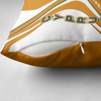 Cyprus Pillow Cover with Orange White Abstract Streak Design and Flag Emblem - Wonder Print Shop