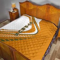 Cyprus Quilt with Orange White Abstract Streak Design and Flag Emblem - Wonder Print Shop