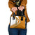 Cyprus Shoulder Handbag with Orange White Abstract Streak Design and Flag Emblem - Wonder Print Shop