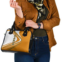 Cyprus Shoulder Handbag with Orange White Abstract Streak Design and Flag Emblem - Wonder Print Shop