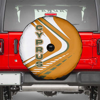 Cyprus Spare Tire Cover with Orange White Abstract Streak Design and Flag Emblem - Wonder Print Shop