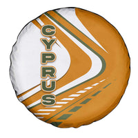 Cyprus Spare Tire Cover with Orange White Abstract Streak Design and Flag Emblem - Wonder Print Shop