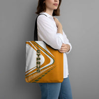 Cyprus Tote Bag with Orange White Abstract Streak Design and Flag Emblem - Wonder Print Shop