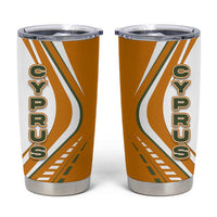 Cyprus Tumbler Cup with Orange White Abstract Streak Design and Flag Emblem - Wonder Print Shop