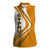 Cyprus Women Sleeveless Polo Shirt with Orange White Abstract Streak Design and Flag Emblem - Wonder Print Shop