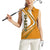 Cyprus Women Sleeveless Polo Shirt with Orange White Abstract Streak Design and Flag Emblem - Wonder Print Shop