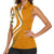 Cyprus Women Sleeveless Polo Shirt with Orange White Abstract Streak Design and Flag Emblem - Wonder Print Shop