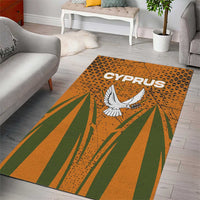Cyprus Area Rug with Orange Green Grunge Design and Peace Dove Emblem - Wonder Print Shop