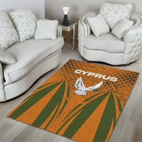 Cyprus Area Rug with Orange Green Grunge Design and Peace Dove Emblem - Wonder Print Shop