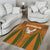 Cyprus Area Rug with Orange Green Grunge Design and Peace Dove Emblem - Wonder Print Shop