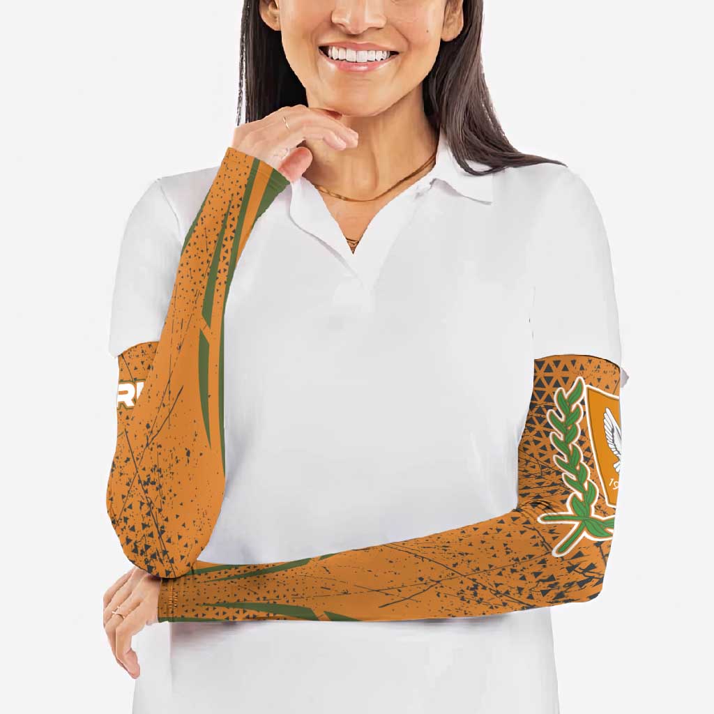 Cyprus Arm Sleeves with Orange Green Grunge Design and Peace Dove Emblem - Wonder Print Shop