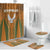 Cyprus Bathroom Set with Orange Green Grunge Design and Peace Dove Emblem - Wonder Print Shop
