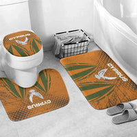 Cyprus Bathroom Set with Orange Green Grunge Design and Peace Dove Emblem - Wonder Print Shop