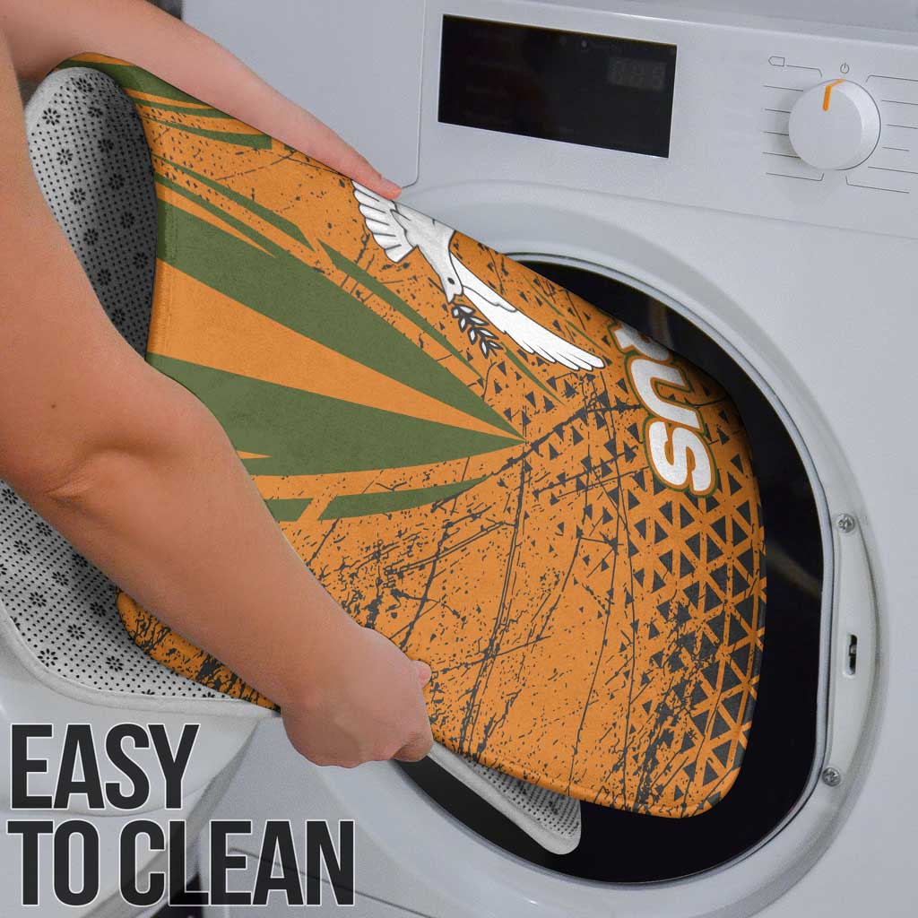 Cyprus Bathroom Set with Orange Green Grunge Design and Peace Dove Emblem - Wonder Print Shop