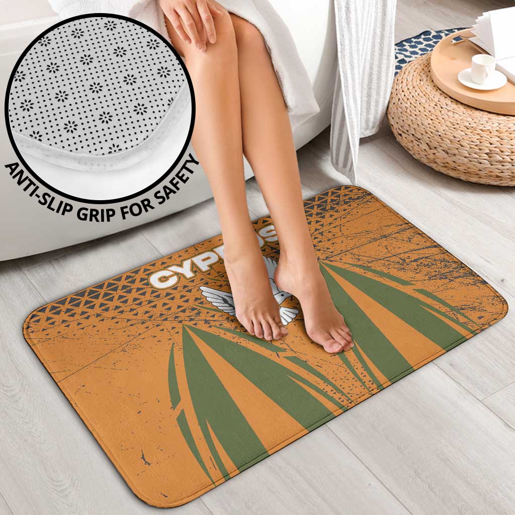 Cyprus Bathroom Set with Orange Green Grunge Design and Peace Dove Emblem - Wonder Print Shop