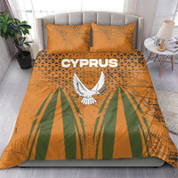 Cyprus Bedding Set with Orange Green Grunge Design and Peace Dove Emblem - Wonder Print Shop
