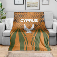 Cyprus Blanket with Orange Green Grunge Design and Peace Dove Emblem - Wonder Print Shop