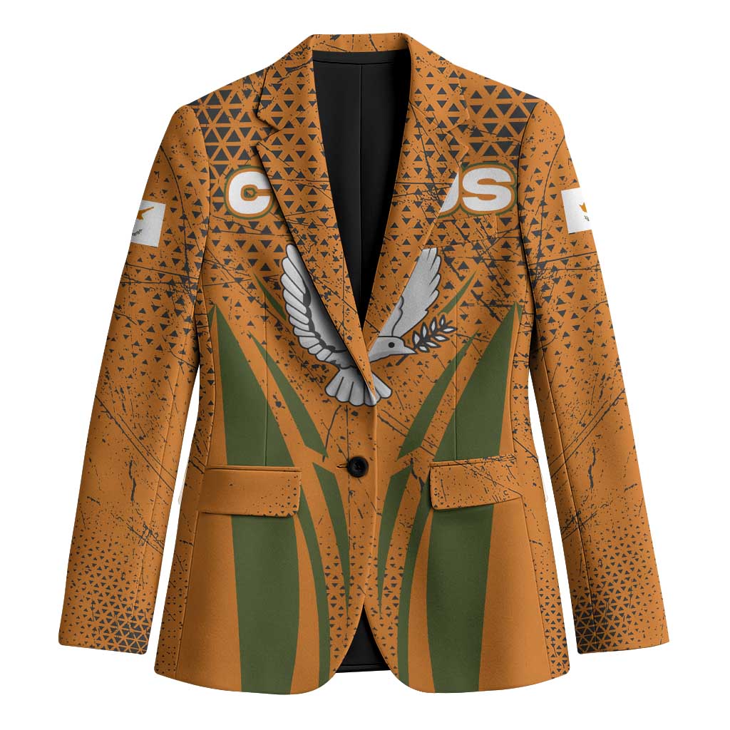 Cyprus Blazer with Orange Green Grunge Design and Peace Dove Emblem - Wonder Print Shop