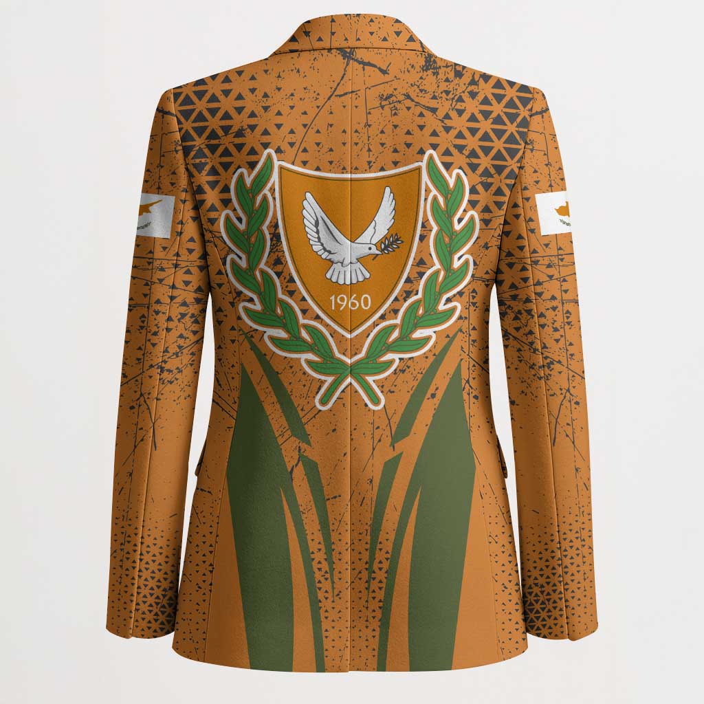 Cyprus Blazer with Orange Green Grunge Design and Peace Dove Emblem - Wonder Print Shop