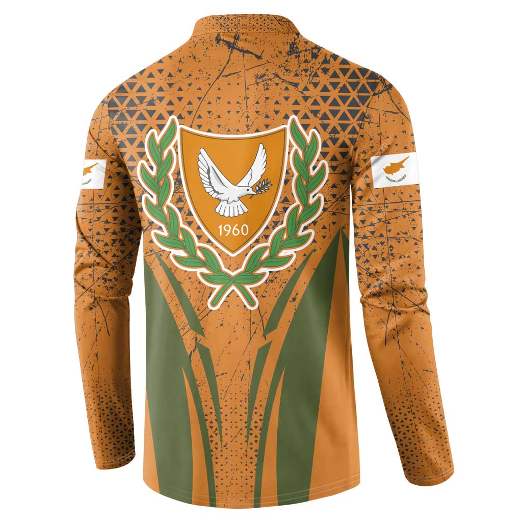 Cyprus Button Sweatshirt with Orange Green Grunge Design and Peace Dove Emblem - Wonder Print Shop