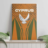 Cyprus Canvas Wall Art with Orange Green Grunge Design and Peace Dove Emblem - Wonder Print Shop