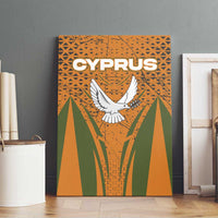 Cyprus Canvas Wall Art with Orange Green Grunge Design and Peace Dove Emblem - Wonder Print Shop
