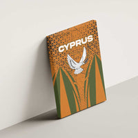 Cyprus Canvas Wall Art with Orange Green Grunge Design and Peace Dove Emblem - Wonder Print Shop