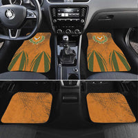 Cyprus Car Mats with Orange Green Grunge Design and Peace Dove Emblem - Wonder Print Shop