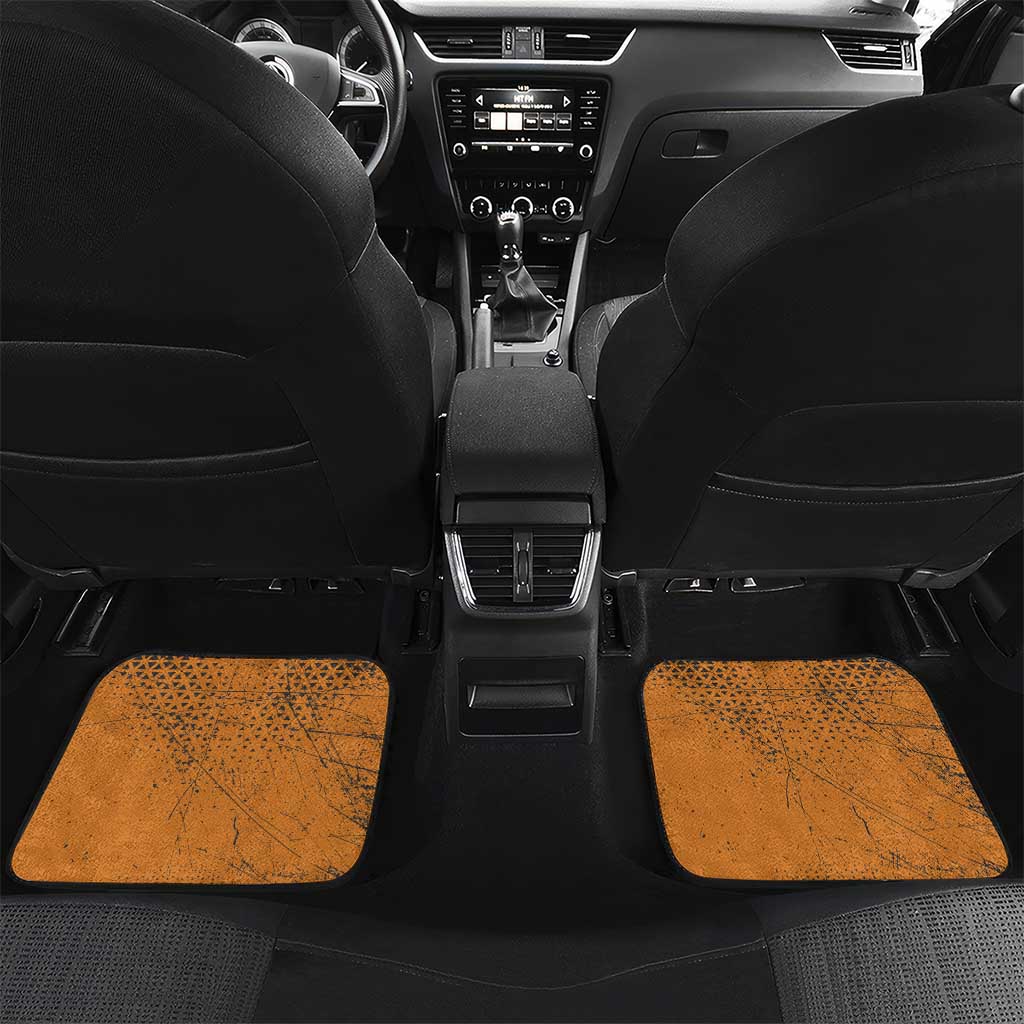 Cyprus Car Mats with Orange Green Grunge Design and Peace Dove Emblem - Wonder Print Shop