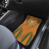 Cyprus Car Mats with Orange Green Grunge Design and Peace Dove Emblem - Wonder Print Shop
