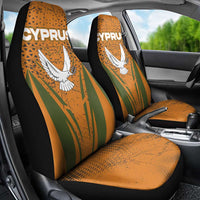 Cyprus Car Seat Cover with Orange Green Grunge Design and Peace Dove Emblem - Wonder Print Shop