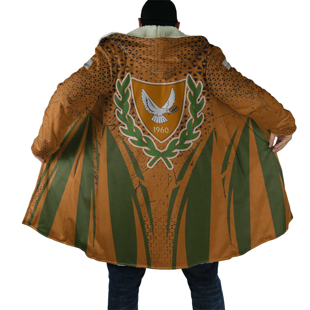 Cyprus Cloak with Orange Green Grunge Design and Peace Dove Emblem - Wonder Print Shop