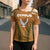 Cyprus Cross Shoulder Shirt with Orange Green Grunge Design and Peace Dove Emblem - Wonder Print Shop