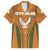 Cyprus Family Matching Long Sleeve Bodycon Dress and Hawaiian Shirt with Orange Green Grunge Design and Peace Dove Emblem - Wonder Print Shop