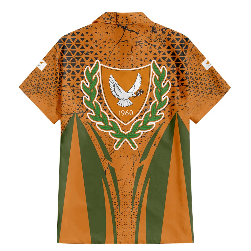 Cyprus Family Matching Mermaid Dress and Hawaiian Shirt with Orange Green Grunge Design and Peace Dove Emblem - Wonder Print Shop